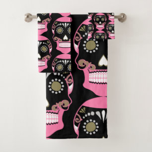 Día de los Muertos Schedel Print Bad Handdoek