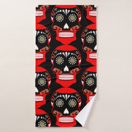 Día de los Muertos Schedel Print Bad Handdoek (Badhanddoek)