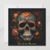 Dia de los Muertos schedel uitnodiging aanpasbaar (Voorkant)