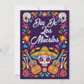 Dia de los muertos schedel viering uitnodiging (Achterkant)
