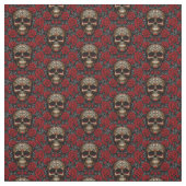 Dia de los Muertos Schedels en Rozen Stof (Swatch)