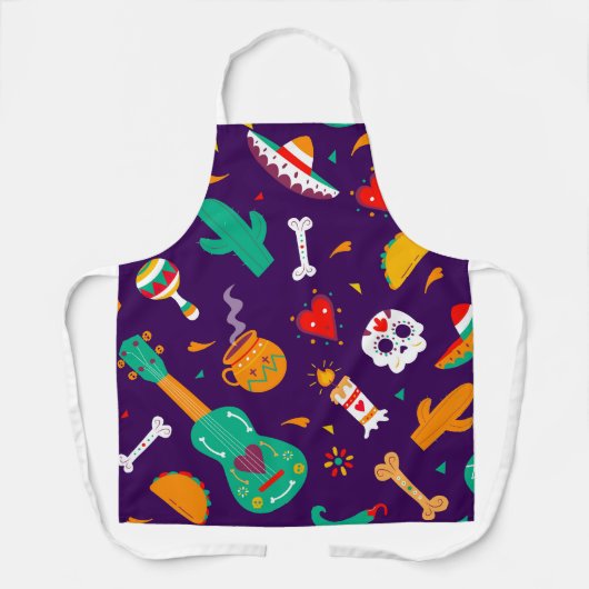 Dia De Los Muertos Schort (Voorkant)