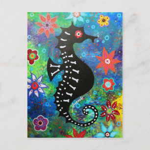 Dia de los Muertos Seahorse Briefkaart
