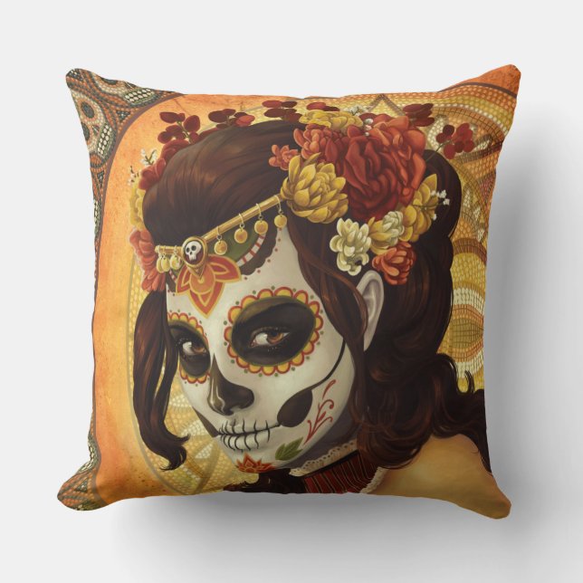 Dia De Los Muertos Sierkussen (Voorkant)