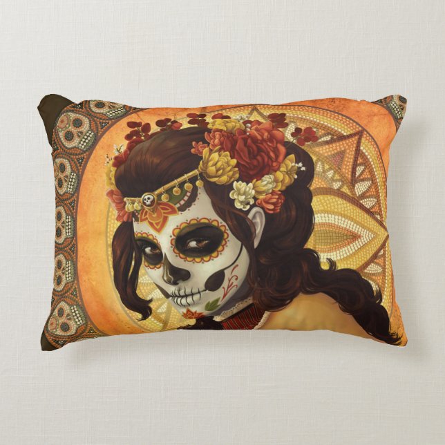 Dia De Los Muertos Sierkussen Accent Kussen (Voorkant)