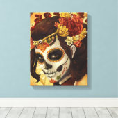 Dia De Los Muertos Sierkussen Canvas Afdruk (Insitu (Houten vloer))