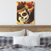 Dia De Los Muertos Sierkussen Canvas Afdruk (Insitu (Slaapkamer))