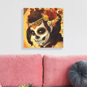 Dia De Los Muertos Sierkussen Canvas Afdruk (Insitu (Woonkamer))