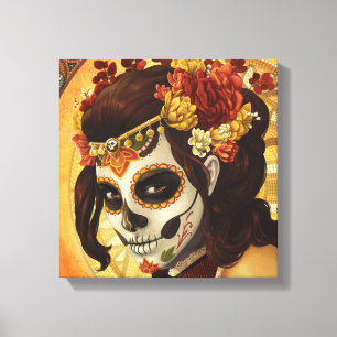 Dia De Los Muertos Sierkussen Canvas Afdruk