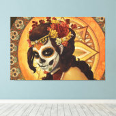 Dia De Los Muertos Sierkussen Canvas Afdruk (Insitu (Houten vloer))