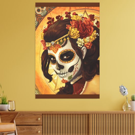 Dia De Los Muertos Sierkussen Canvas Afdruk (Insitu (Woonkamer))