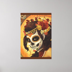 Dia De Los Muertos Sierkussen Canvas Afdruk