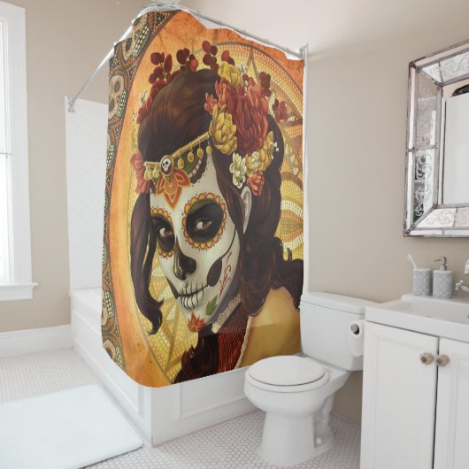 Dia De Los Muertos Sierkussen Douchegordijn (In situ)