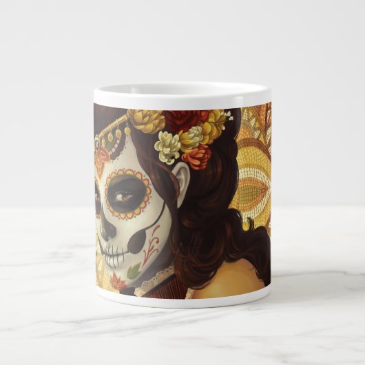 Dia De Los Muertos Sierkussen Grote Koffiekop (Voorkant)