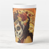 Dia De Los Muertos Sierkussen Latte Mok (Voorkant)