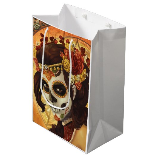 Dia De Los Muertos Sierkussen Medium Cadeauzakje (Voorkant Gekanteld)