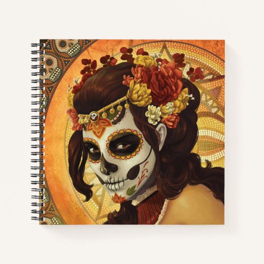 Dia De Los Muertos Sierkussen Notitieboek (Voorkant)
