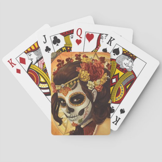 Dia De Los Muertos Sierkussen Pokerkaarten (Achterkant)