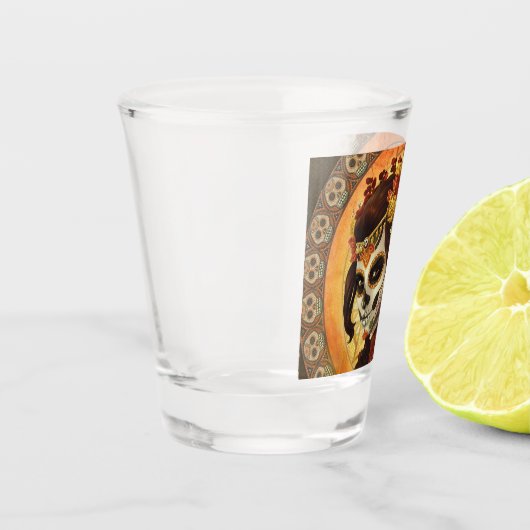 Dia De Los Muertos Sierkussen Shot Glas (Links)