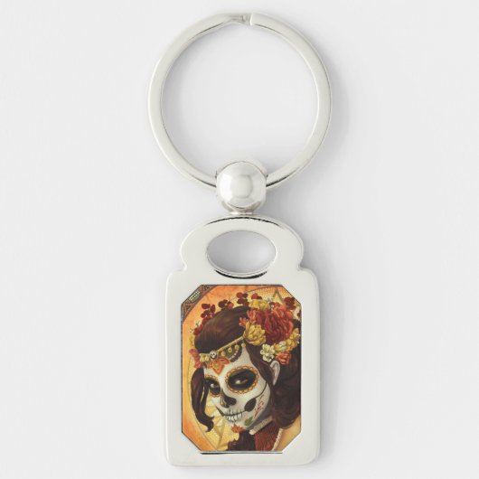 Dia De Los Muertos Sierkussen Sleutelhanger (Voorkant)