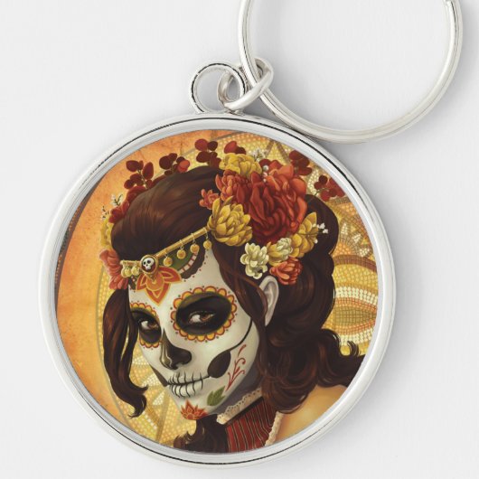 Dia De Los Muertos Sierkussen Sleutelhanger (Voorkant)