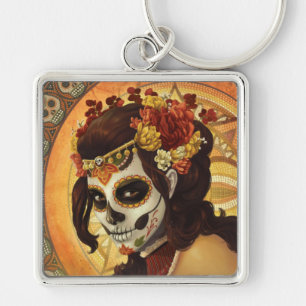 Dia De Los Muertos Sierkussen Sleutelhanger