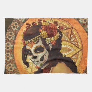 Dia De Los Muertos Sierkussen Theedoek