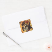 Dia De Los Muertos Sierkussen Vierkante Sticker (Envelop)