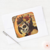 Dia De Los Muertos Sierkussen Vierkante Sticker (Envelop)