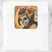 Dia De Los Muertos Sierkussen Vierkante Sticker (Tas)