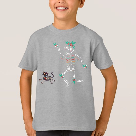 Dia De Los Muertos Skelet T-shirt (Voorkant)