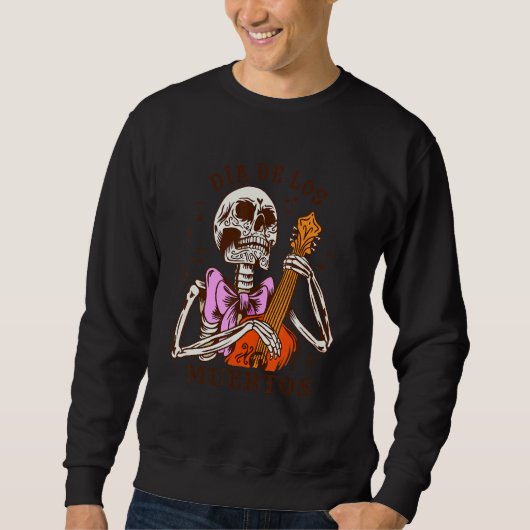 Dia De Los Muertos Skeleton Colourful Bow Music Gu Trui (Voorkant)