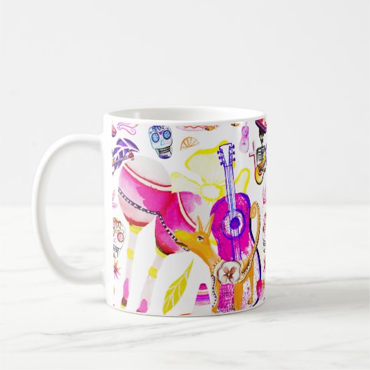 Dia De Los Muertos - Skeleton, Dog, Mexicaanse muz Koffiemok (Links)