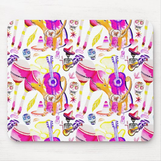 Dia De Los Muertos - Skeleton, Dog, Mexicaanse muz Muismat (Voorkant)