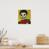 dia de los muertos skeleton lady print (Keuken)