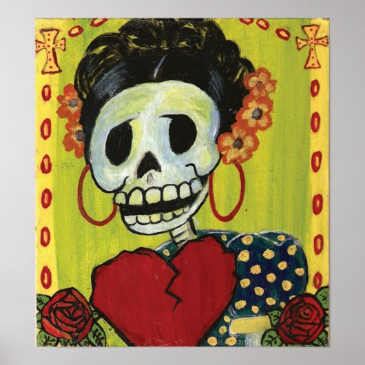 dia de los muertos skeleton lady print (Voorkant)