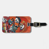 Dia de Los Muertos Skeleton Mariachi Trio Bagagelabel (Voorkant horizontaal)