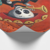 Dia de Los Muertos Skeleton Mariachi Trio Cadeaupapier (Hoek)