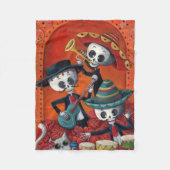 Dia de Los Muertos Skeleton Mariachi Trio Fleece Deken (Voorkant)
