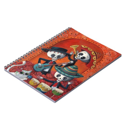 Dia de Los Muertos Skeleton Mariachi Trio Notitieboek (Linkerzijde)