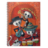 Dia de Los Muertos Skeleton Mariachi Trio Notitieboek (Voorkant)