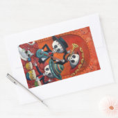 Dia de Los Muertos Skeleton Mariachi Trio Rechthoekige Sticker (Envelop)