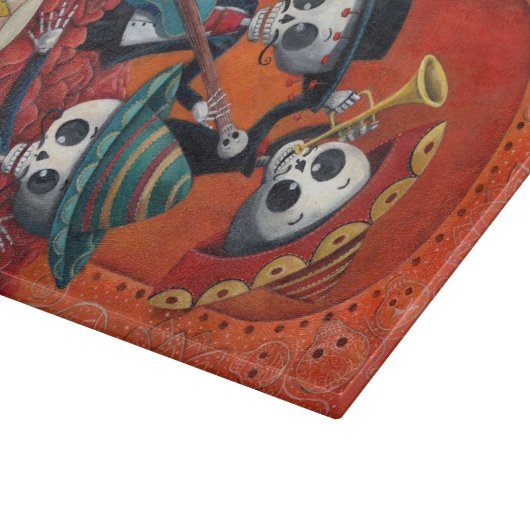 Dia de Los Muertos Skeleton Mariachi Trio Snijplank (Hoek)