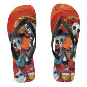 Dia de Los Muertos Skeleton Mariachi Trio Teenslippers (Voetbed)