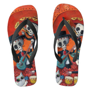 Dia de Los Muertos Skeleton Mariachi Trio Teenslippers