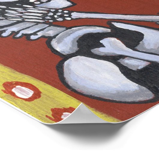 Dia de los Muertos Skeletons in Love Canvas Print (Hoek)