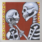 Dia de los Muertos Skeletons in Love Canvas Print (Voorkant)