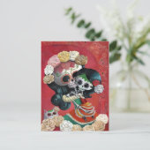 Dia de Los Muertos Skeletons Moeder en Dochter Briefkaart (Staand voorkant)