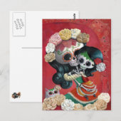 Dia de Los Muertos Skeletons Moeder en Dochter Briefkaart (Voorkant / Achterkant)