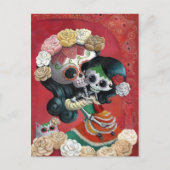 Dia de Los Muertos Skeletons Moeder en Dochter Briefkaart (Voorkant)